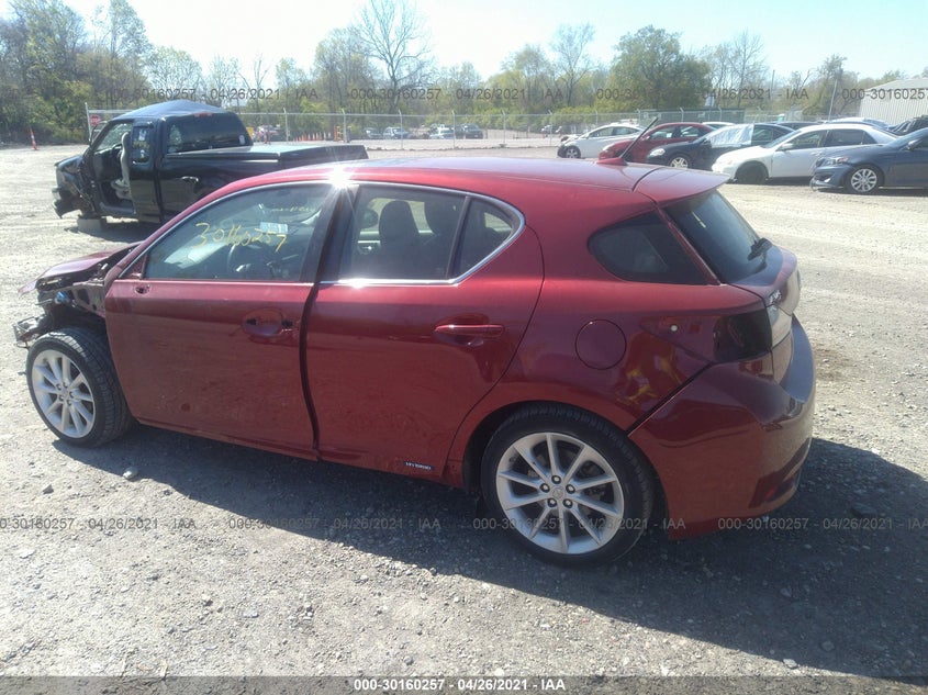 2013 LEXUS CT 200H VIN: JTHKD5BH3D2150447