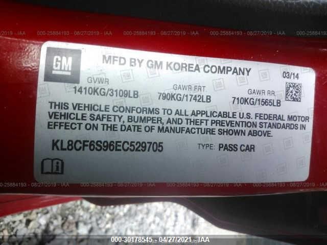 2014 CHEVROLET SPARK LT KL8CF6S96EC529705