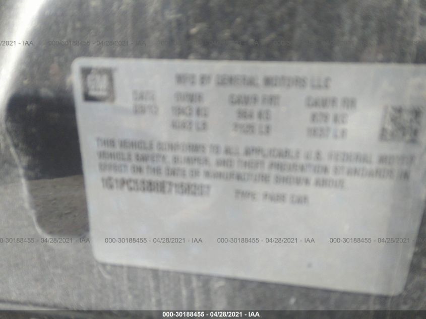 2014 CHEVROLET CRUZE 1LT 1G1PC5SB8E7158207