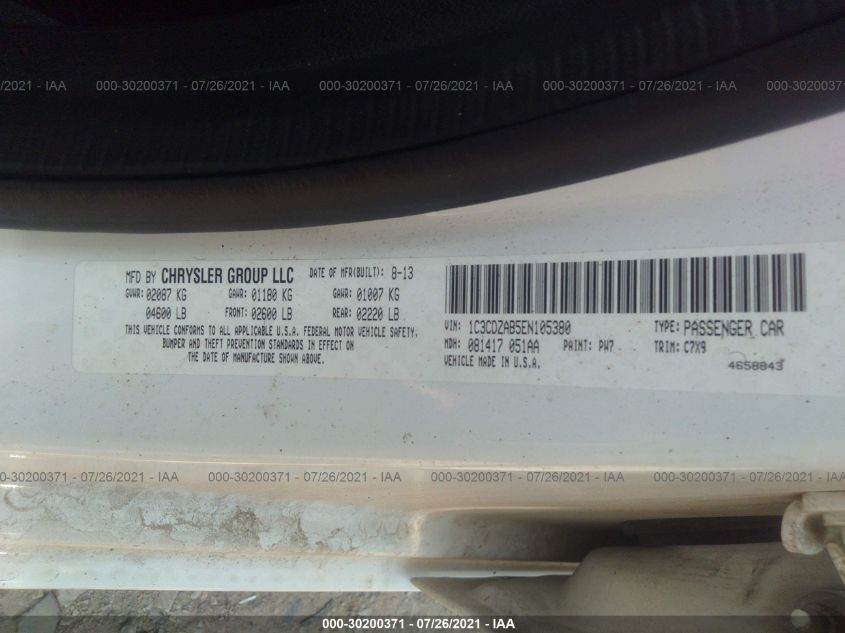 2014 DODGE AVENGER SE 1C3CDZAB5EN105380