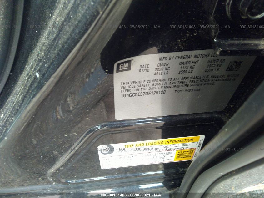 2013 BUICK LACROSSE LEATHER 1G4GC5E37DF126120
