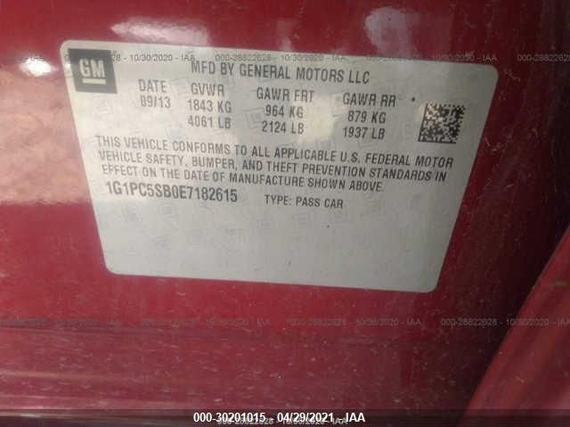 2014 CHEVROLET CRUZE 1LT 1G1PC5SB0E7182615