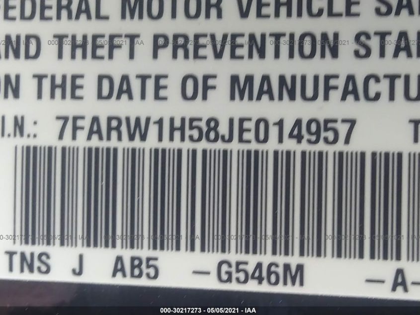 2018 HONDA CR-V EX 7FARW1H58JE014957