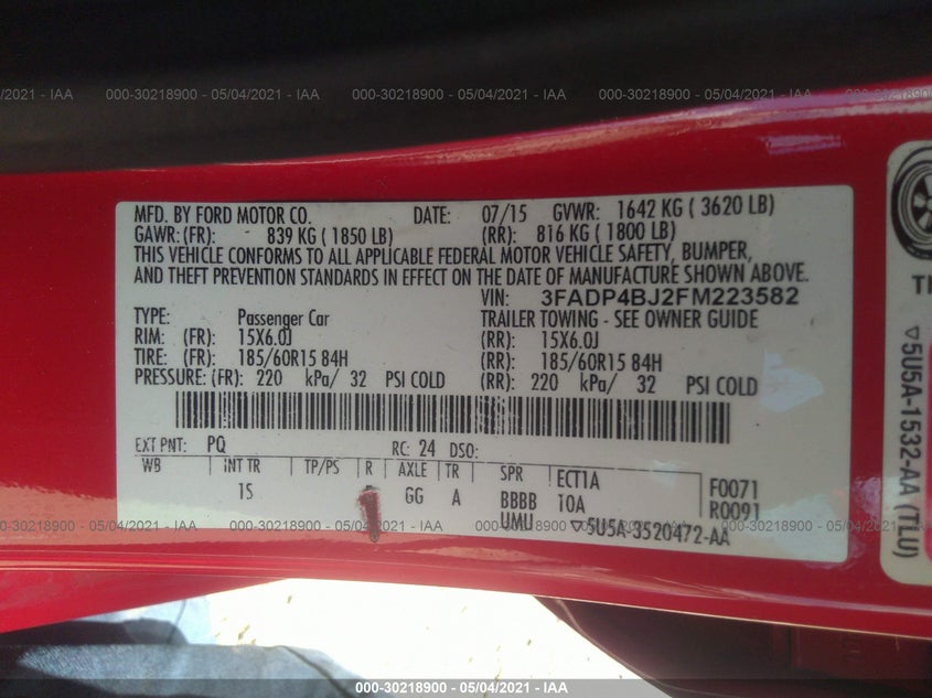 Ford Fiesta 2015 -auction- 8