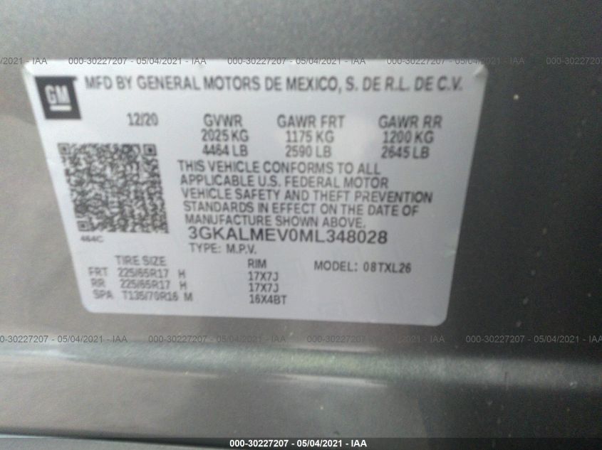 2021 GMC TERRAIN SLE 3GKALMEV0ML348028