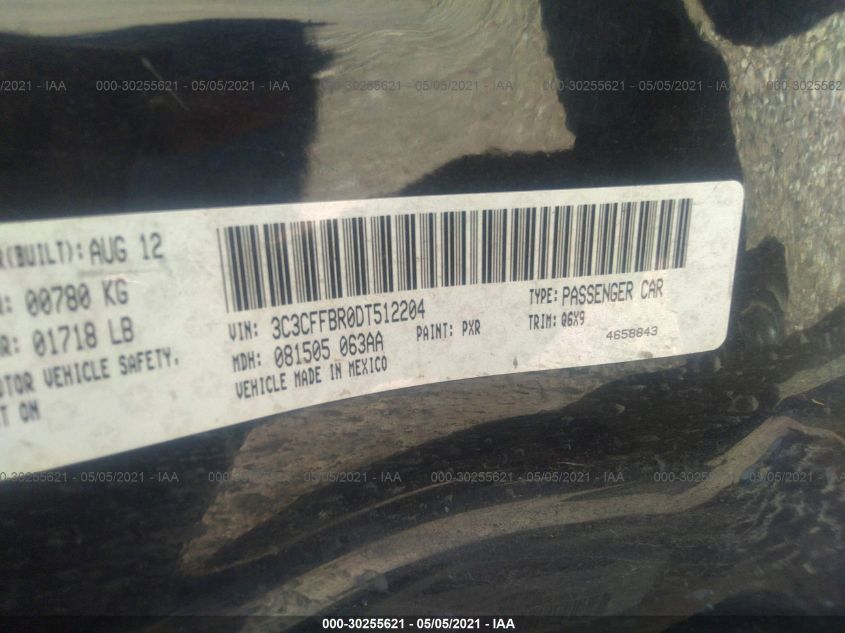 2013 FIAT 500 SPORT 3C3CFFBR0DT512204