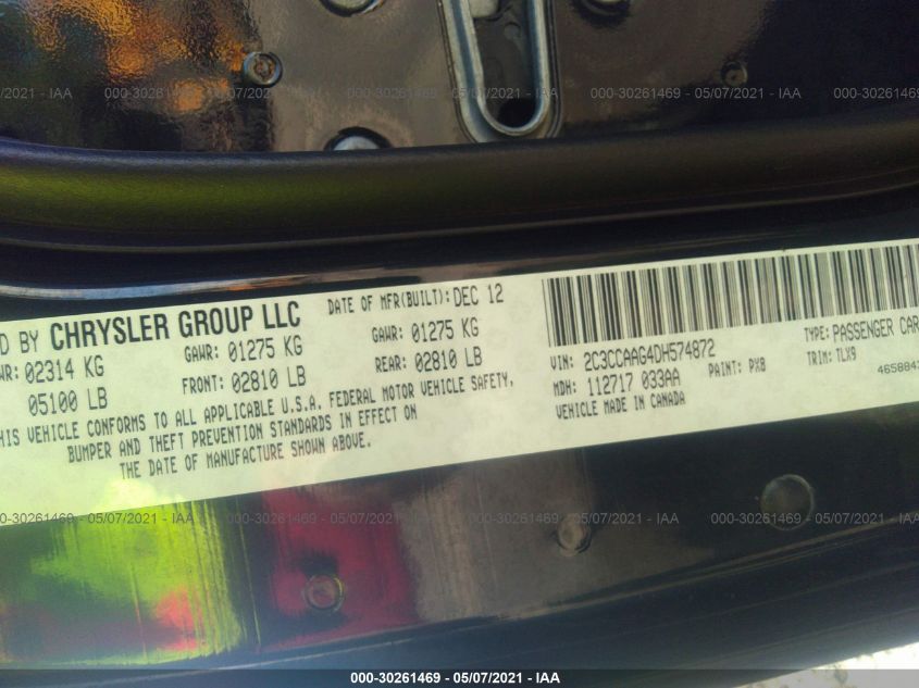 2013 CHRYSLER 300 2C3CCAAG4DH574872