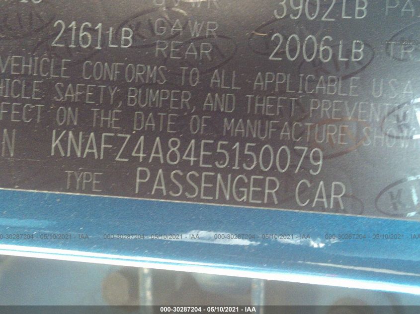 2014 KIA FORTE EX KNAFZ4A84E5150079