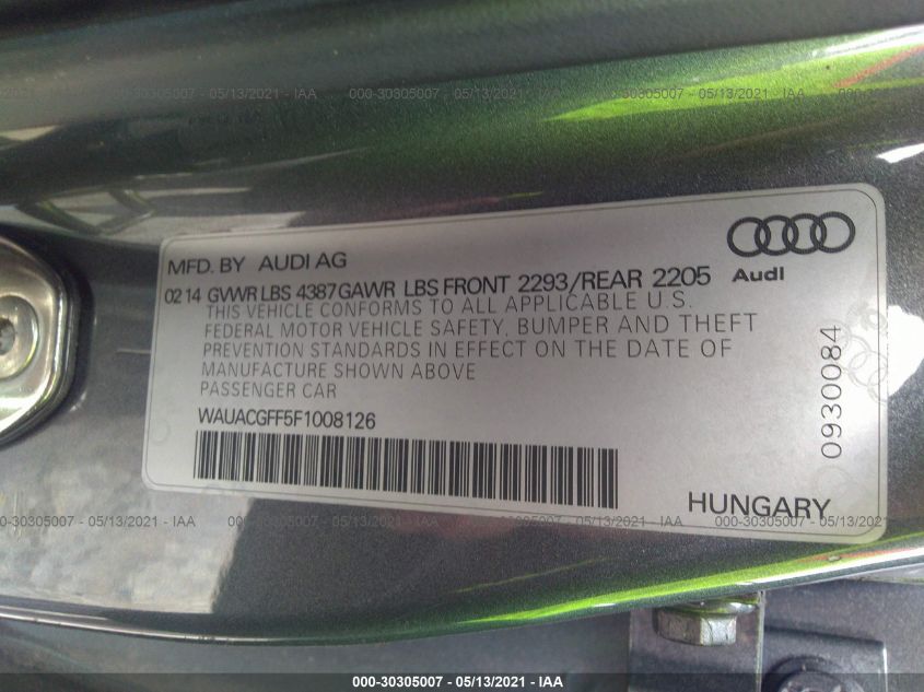 2015 AUDI A3 1.8T PREMIUM WAUACGFF5F1008126
