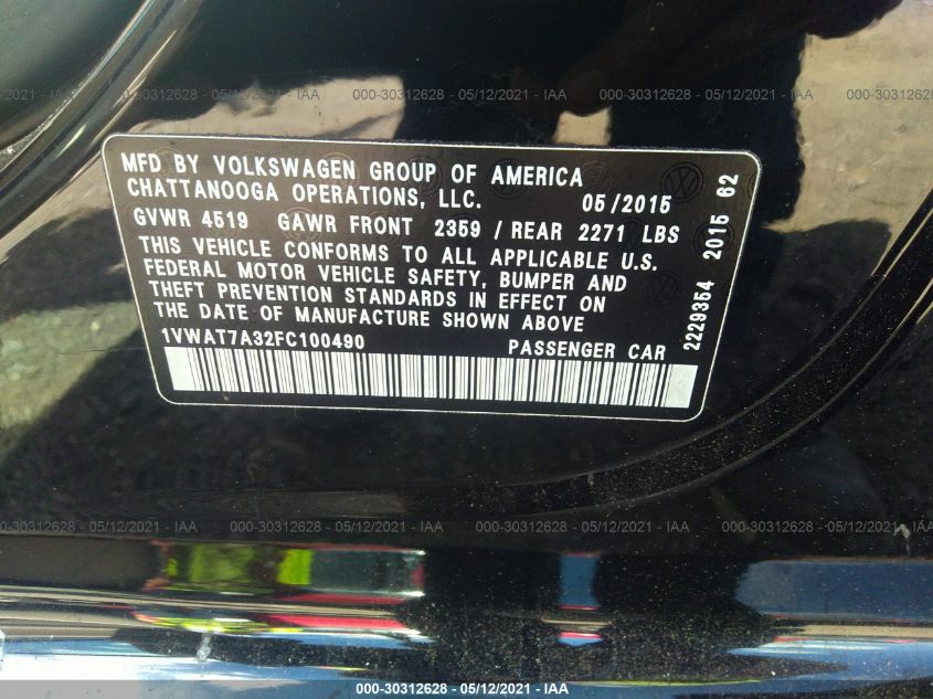 Volkswagen Passat 2015 -auction- 8