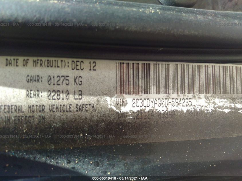 2013 DODGE CHALLENGER SXT PLUS 2C3CDYAG0DH594235