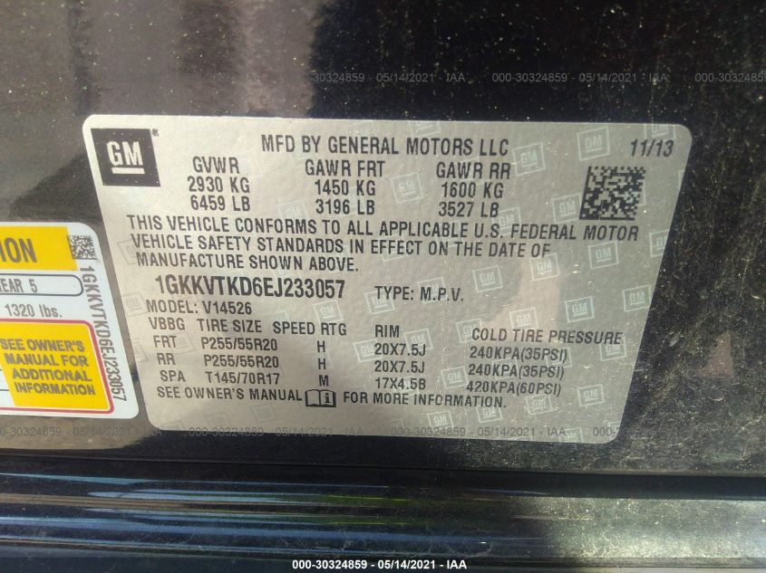 2014 GMC ACADIA DENALI 1GKKVTKD6EJ233057