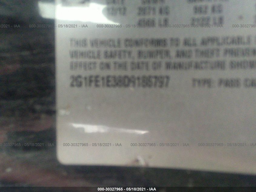 2013 CHEVROLET CAMARO LS 2G1FE1E38D9186797