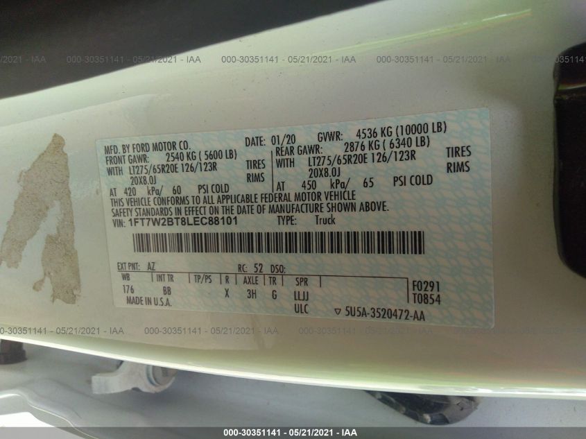 2020 Ford F-600 Super Duty - 1FT7W2BT8LEC88101