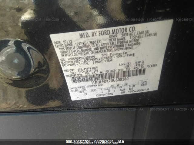 2013 LINCOLN MKS 1LNHL9DK2DG608380