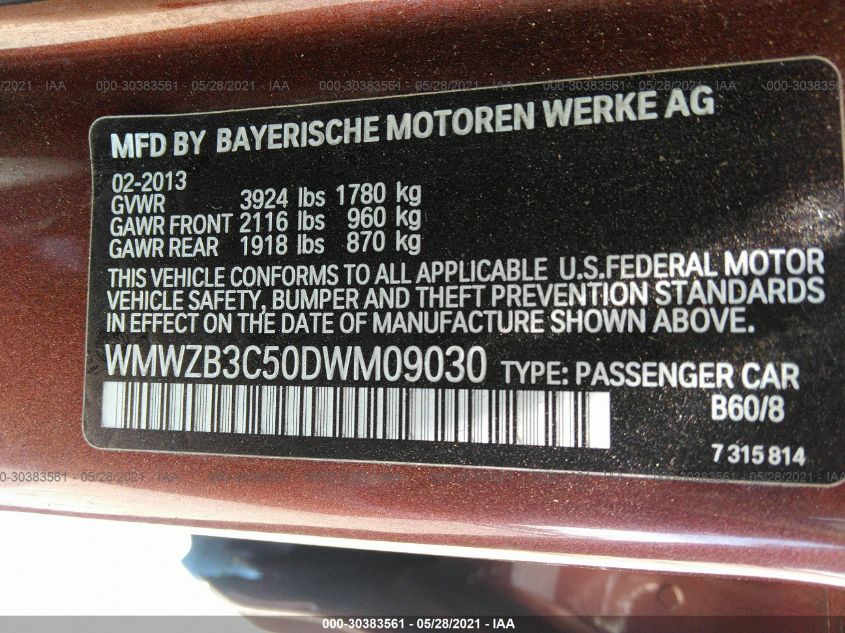 2013 MINI COOPER COUNTRYMAN WMWZB3C50DWM09030