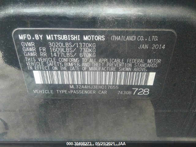2014 MITSUBISHI MIRAGE ES ML32A4HJ3EH017655