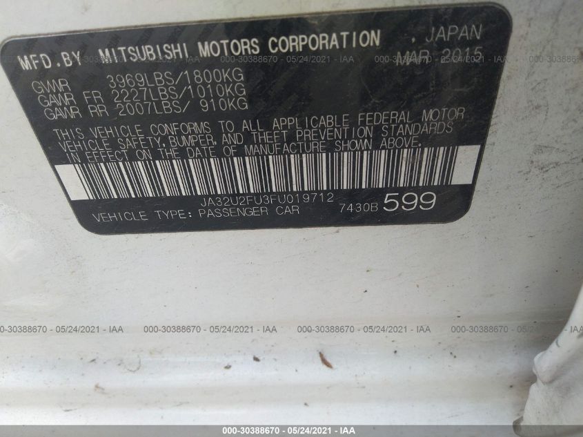 2015 MITSUBISHI LANCER ES JA32U2FU3FU019712