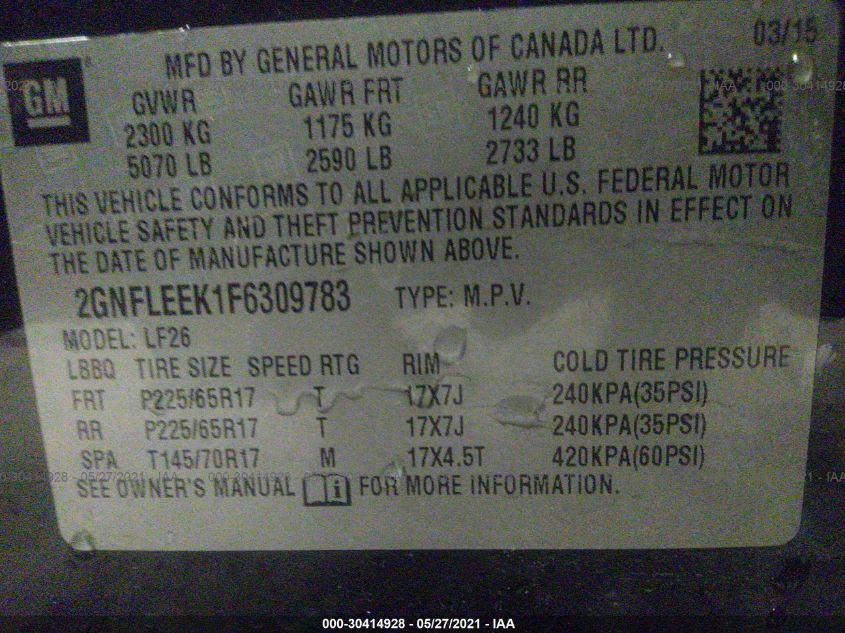 2015 CHEVROLET EQUINOX LS 2GNFLEEK1F6309783