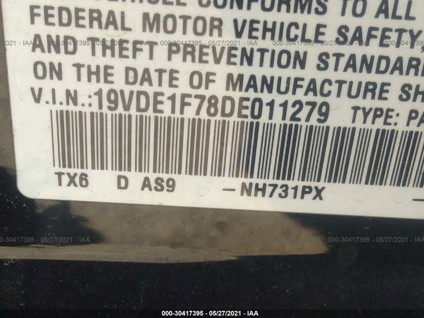 2013 ACURA ILX TECH PKG 19VDE1F78DE011279