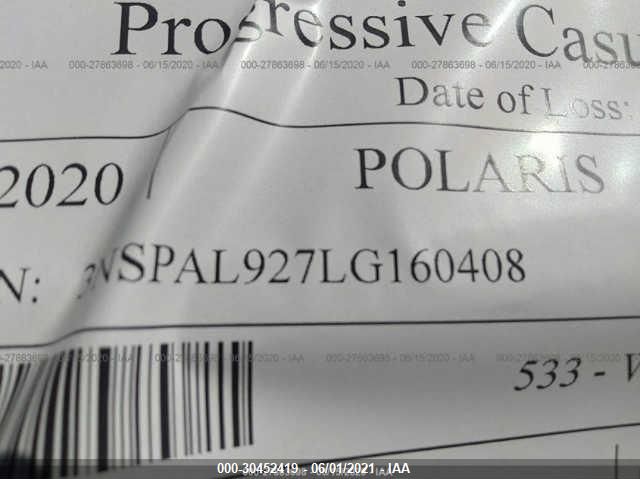 2020 POLARIS RZR XP TURBO S 3NSPAL927LG160408