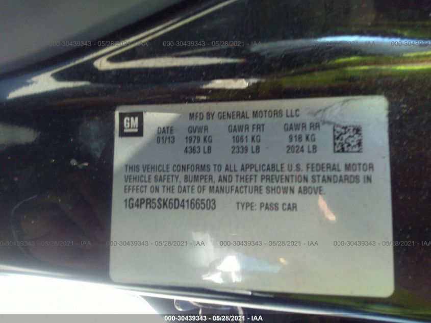 2013 BUICK VERANO CONVENIENCE GROUP 1G4PR5SK6D4166503