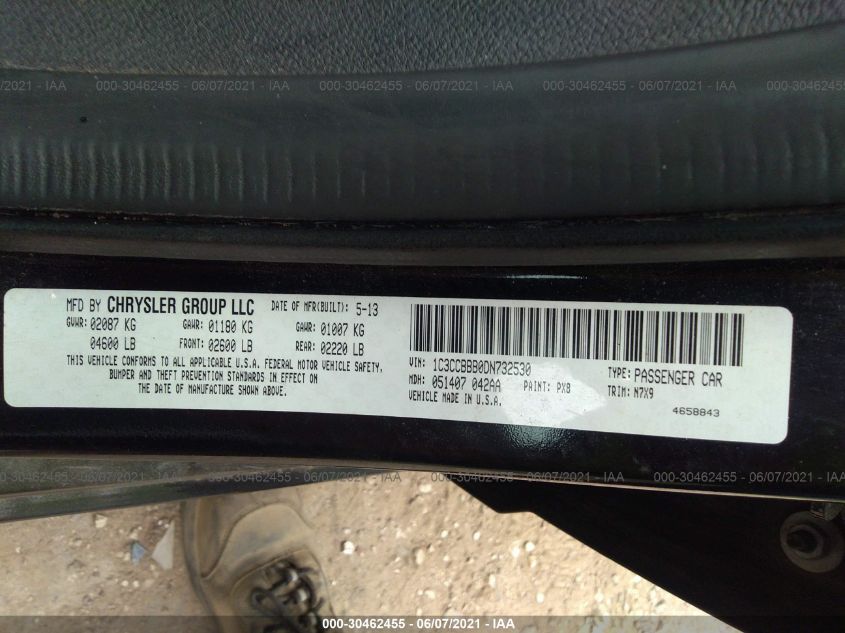 2013 CHRYSLER 200 TOURING 1C3CCBBB0DN732530