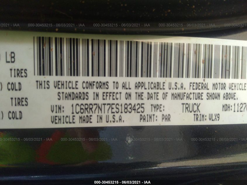2014 RAM 1500 LARAMIE 1C6RR7NT7ES183425