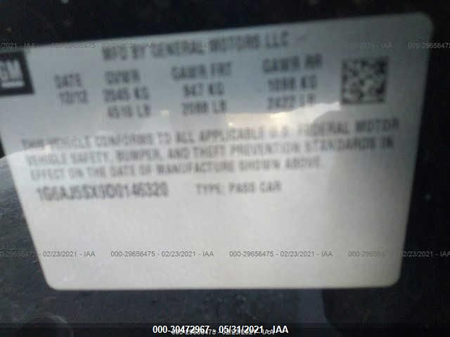 2013 CADILLAC ATS PERFORMANCE 1G6AJ5SX9D0146320
