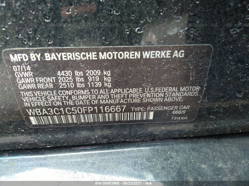 2015 BMW 3 SERIES 328I WBA3C1C50FP116667