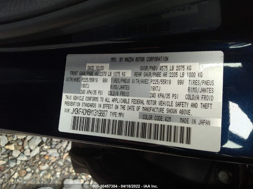 2021 MAZDA CX-5 GRAND TOURING JM3KFADM6M1319887