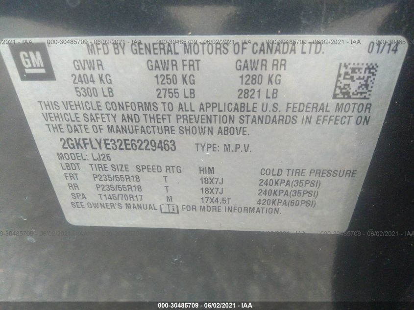 2014 GMC TERRAIN SLT 2GKFLYE32E6229463