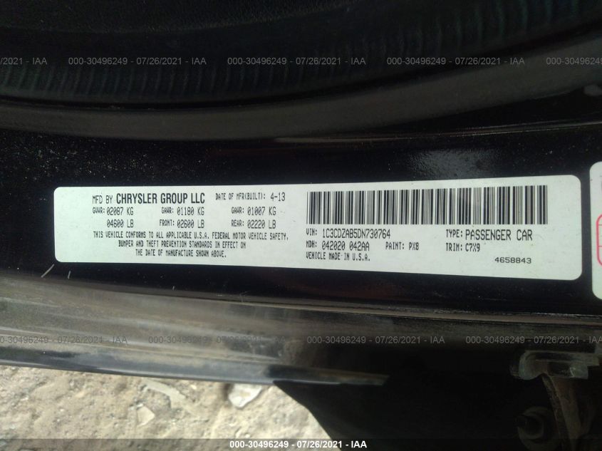 2013 DODGE AVENGER SE 1C3CDZAB5DN730764