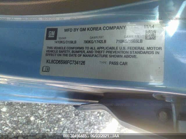 2015 CHEVROLET SPARK LT KL8CD6S98FC734126