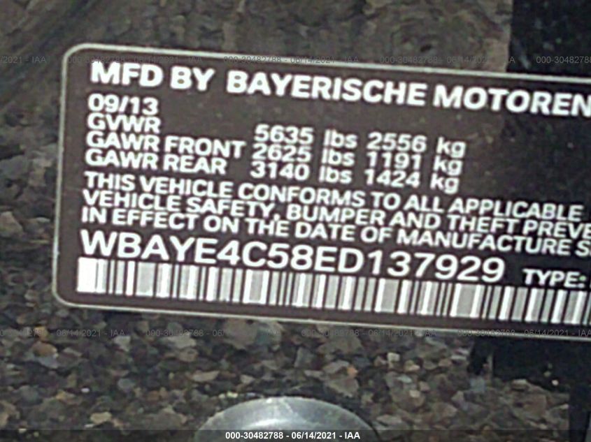 2014 BMW 7 SERIES 740LI WBAYE4C58ED137929