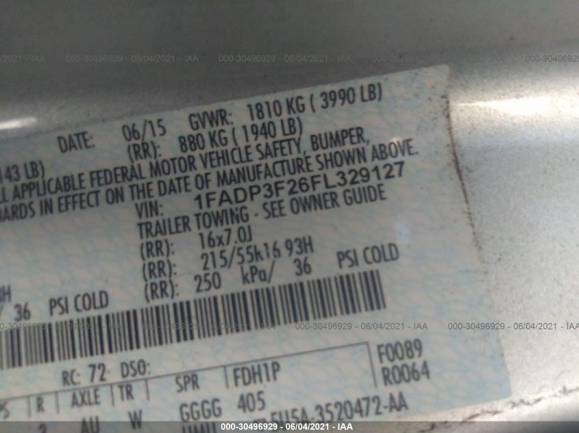 2015 FORD FOCUS SE 1FADP3F26FL329127