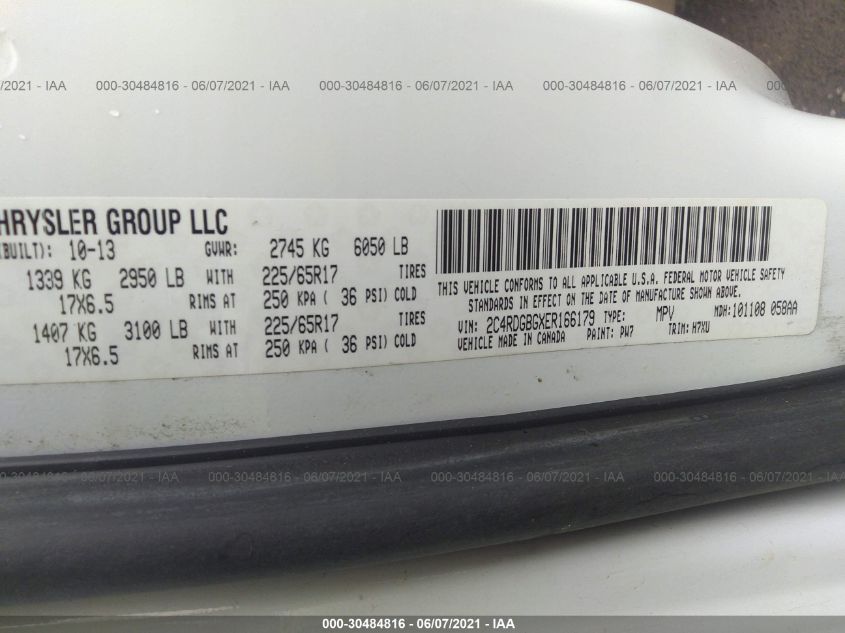 2014 DODGE GRAND CARAVAN AMERICAN VALUE PKG 2C4RDGBGXER166179