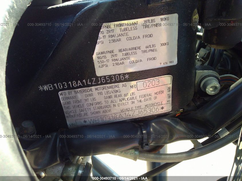 2004 BMW R1150 R ROCKSTER WB10318A14ZJ65306