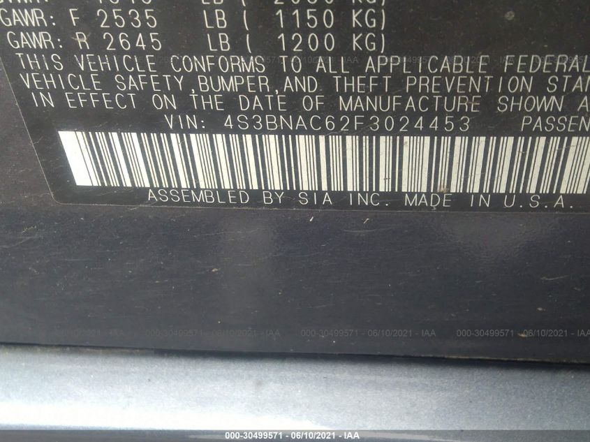 2015 SUBARU LEGACY 2.5I PREMIUM 4S3BNAC62F3024453