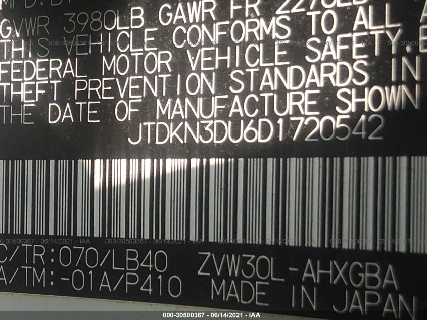 2013 TOYOTA PRIUS ONE/TWO/THREE/FOUR/FIVE JTDKN3DU6D1720542