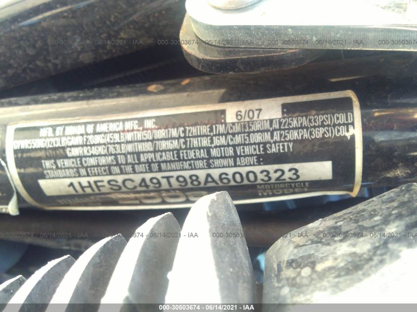 2008 HONDA VTX1800 T1 1HFSC49T98A600323