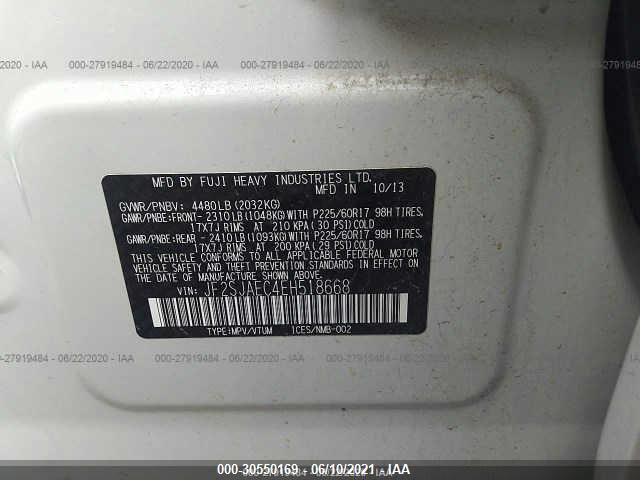 2014 SUBARU FORESTER 2.5I PREMIUM JF2SJAEC4EH518668