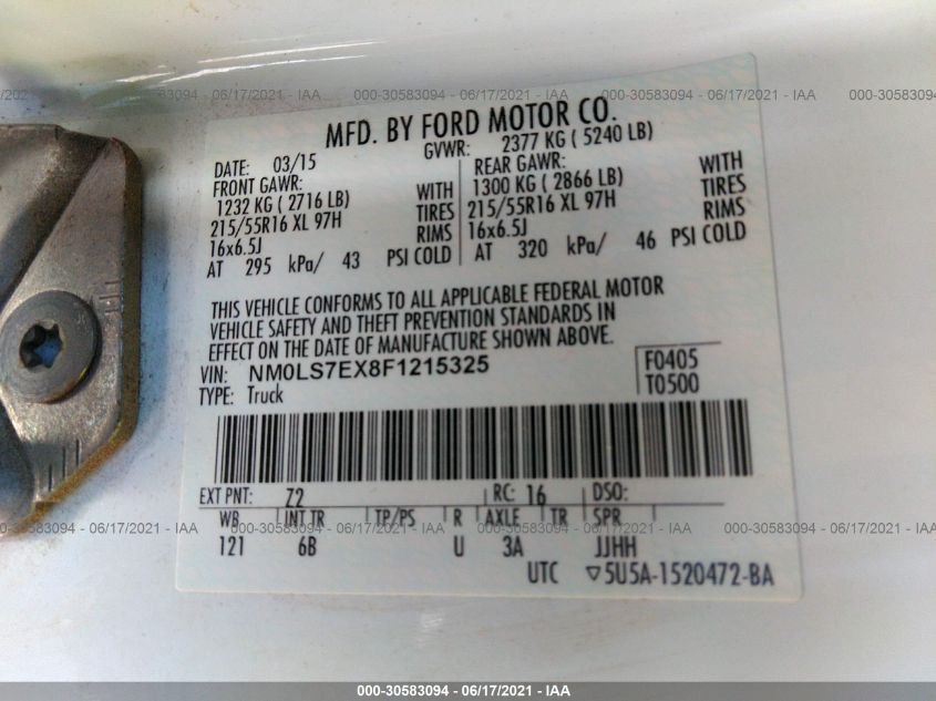 2015 FORD TRANSIT CONNECT XL NM0LS7EX8F1215325