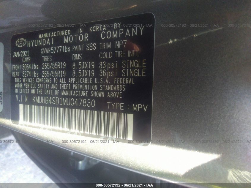 2021 GENESIS GV80 KMUHB4SB1MU047830