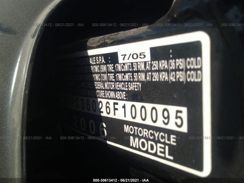 2006 HONDA CB600 F ZDCPC36026F100095