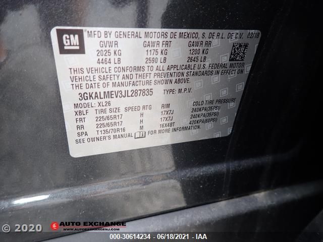 2018 GMC TERRAIN SLE 3GKALMEV3JL287835