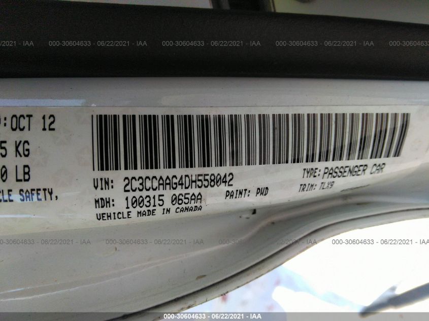 2013 CHRYSLER 300 2C3CCAAG4DH558042
