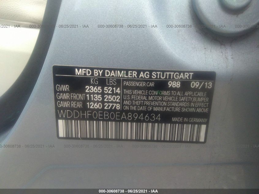 2014 MERCEDES-BENZ E-CLASS E 250 BLUETEC WDDHF0EB0EA894634