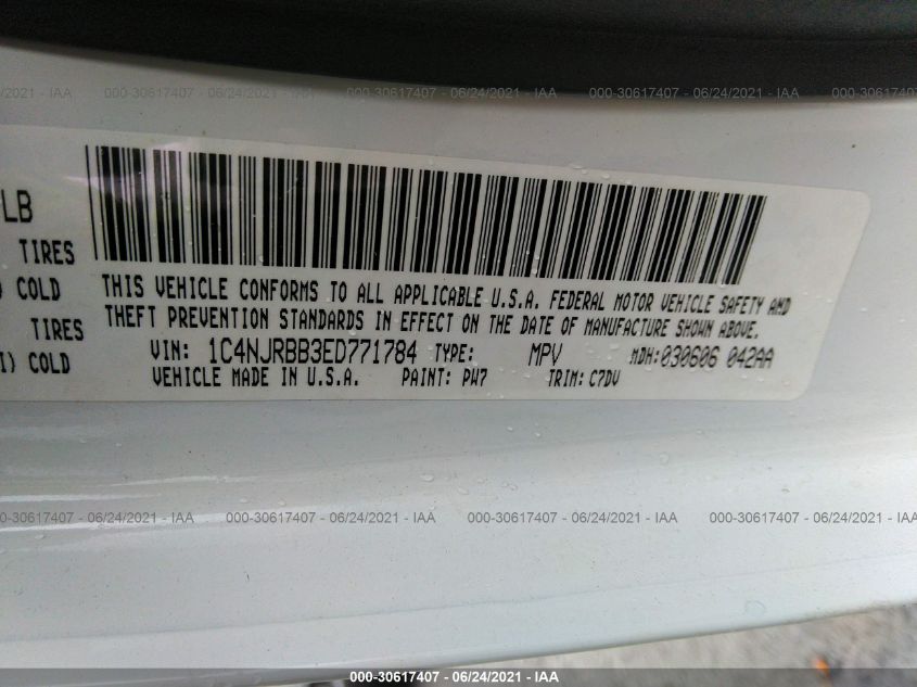 2014 JEEP PATRIOT SPORT 1C4NJRBB3ED771784