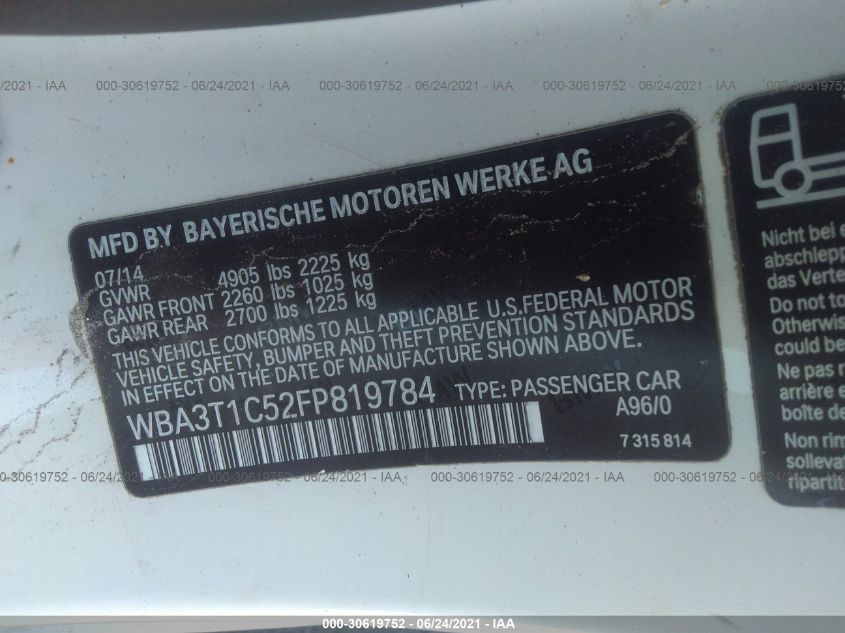 2015 BMW 4 SERIES 428I XDRIVE WBA3T1C52FP819784
